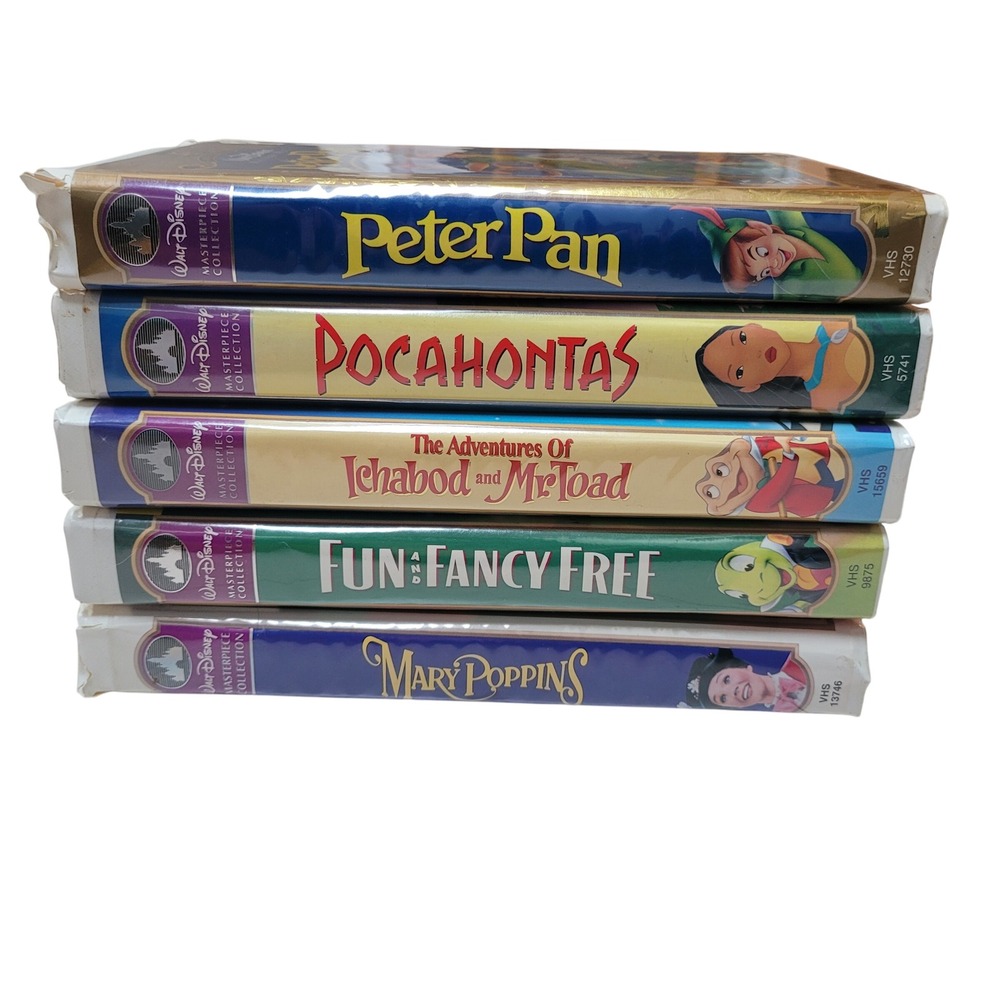 Walt Disney Masterpiece Collection‎ VHS Tapes Peter Pan Pocahontas Mary Poppins
